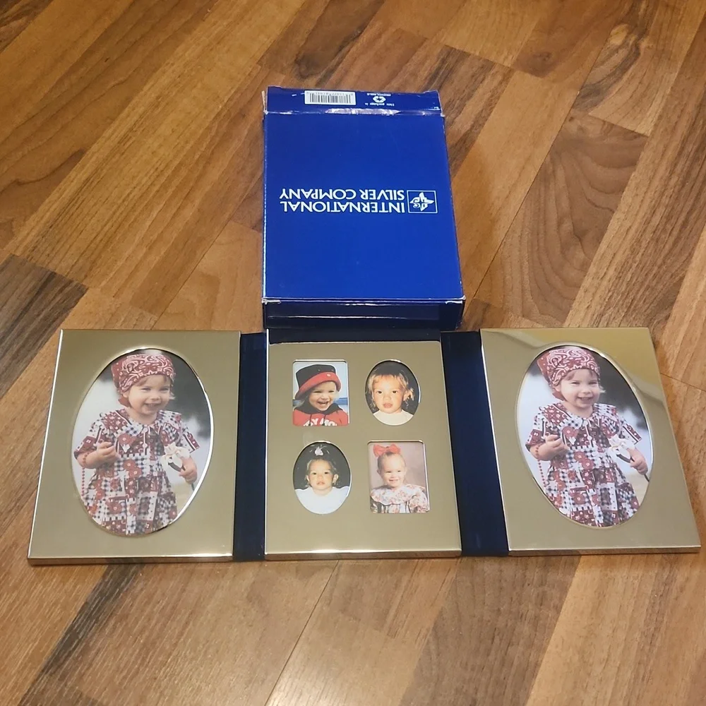 International Silver Company Triple Slide Photo Frame